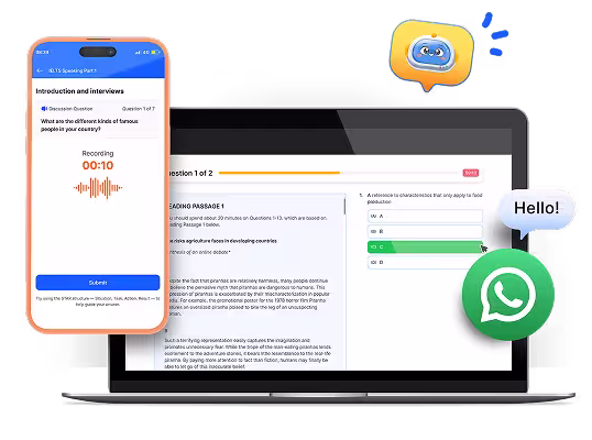IELTS training on desktop and mobile devices