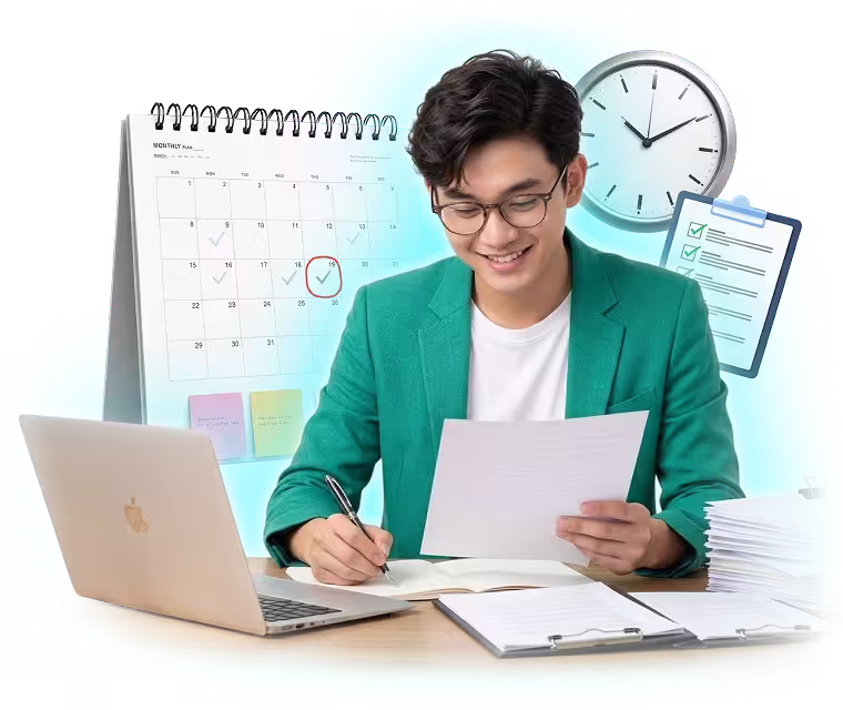Pelajar menyiapkan dokumen lebih awal untuk menghindari deadline